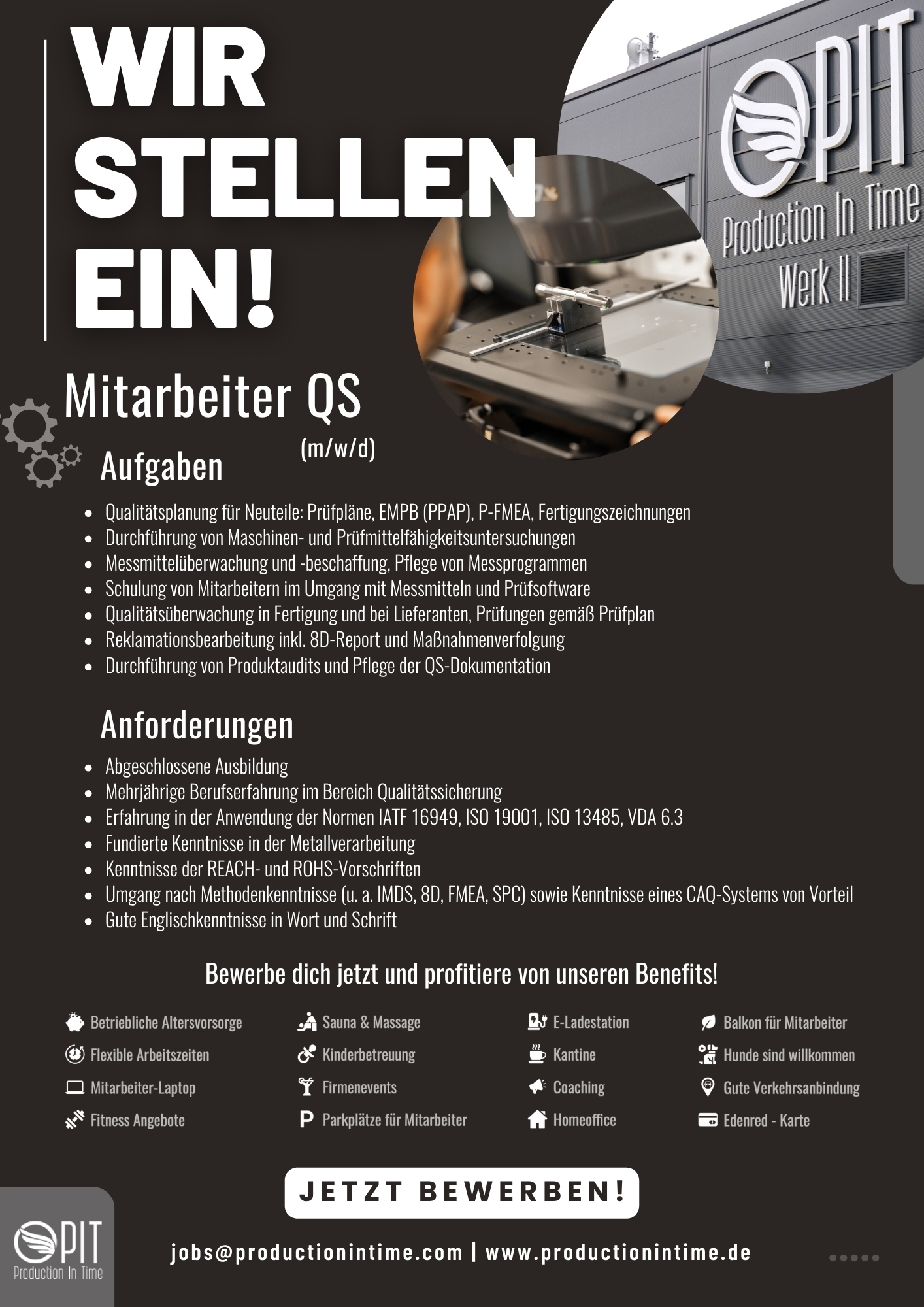 PIT Job Flyer Mitarbeiter QS